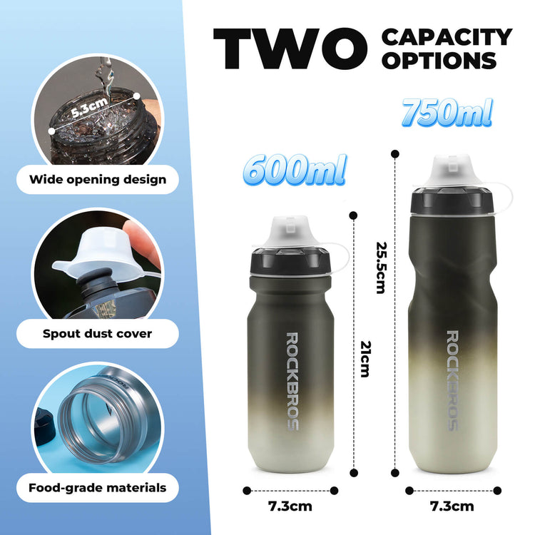 rockbros naturesip 750ml water bottle sports hydration
#color_white