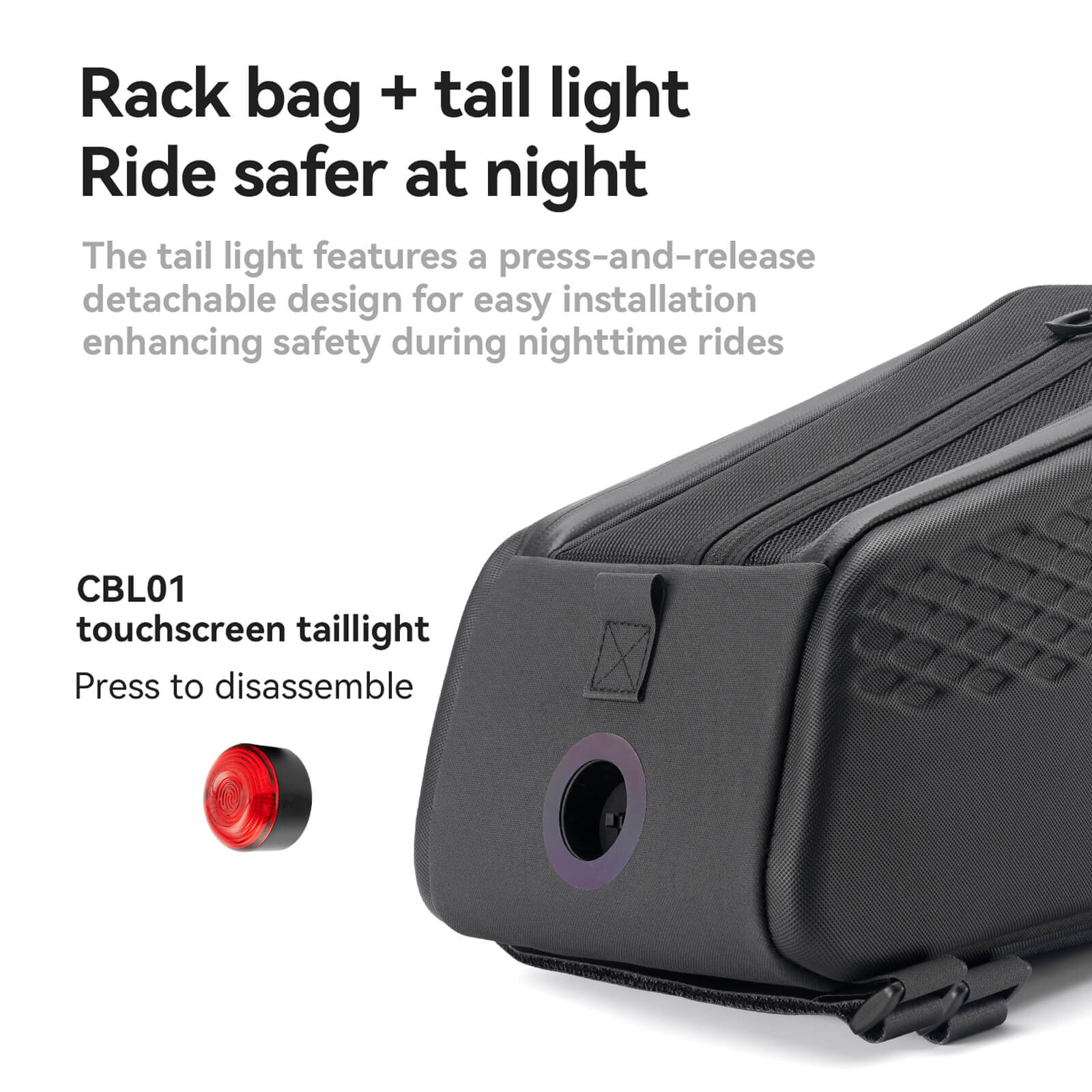 rockbros lockable bike rear rack bag with 3 digit combination lock and led taillight 7l cycling trunk bag for commuting touring and daily riding