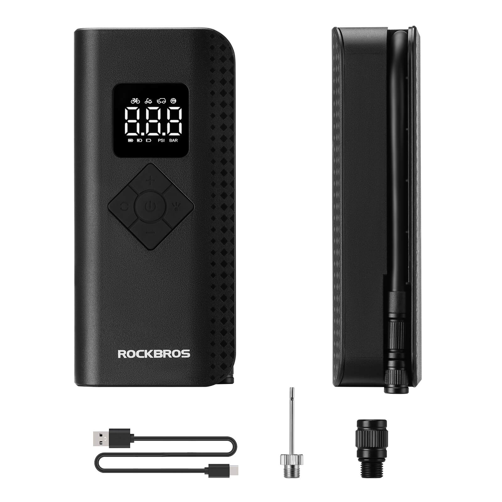 Rockbros A13 150PSI electric bike pump for fast road bike tire inflation