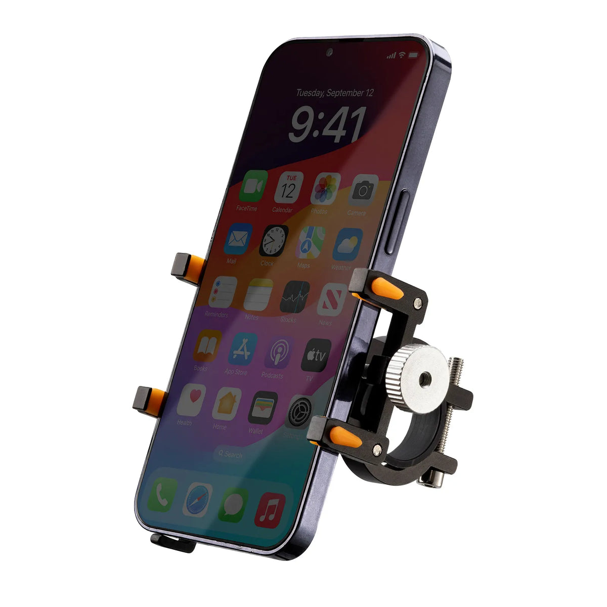 ROCKBROS adjustable aluminum bike handlebar phone holder.
#colour_Orange