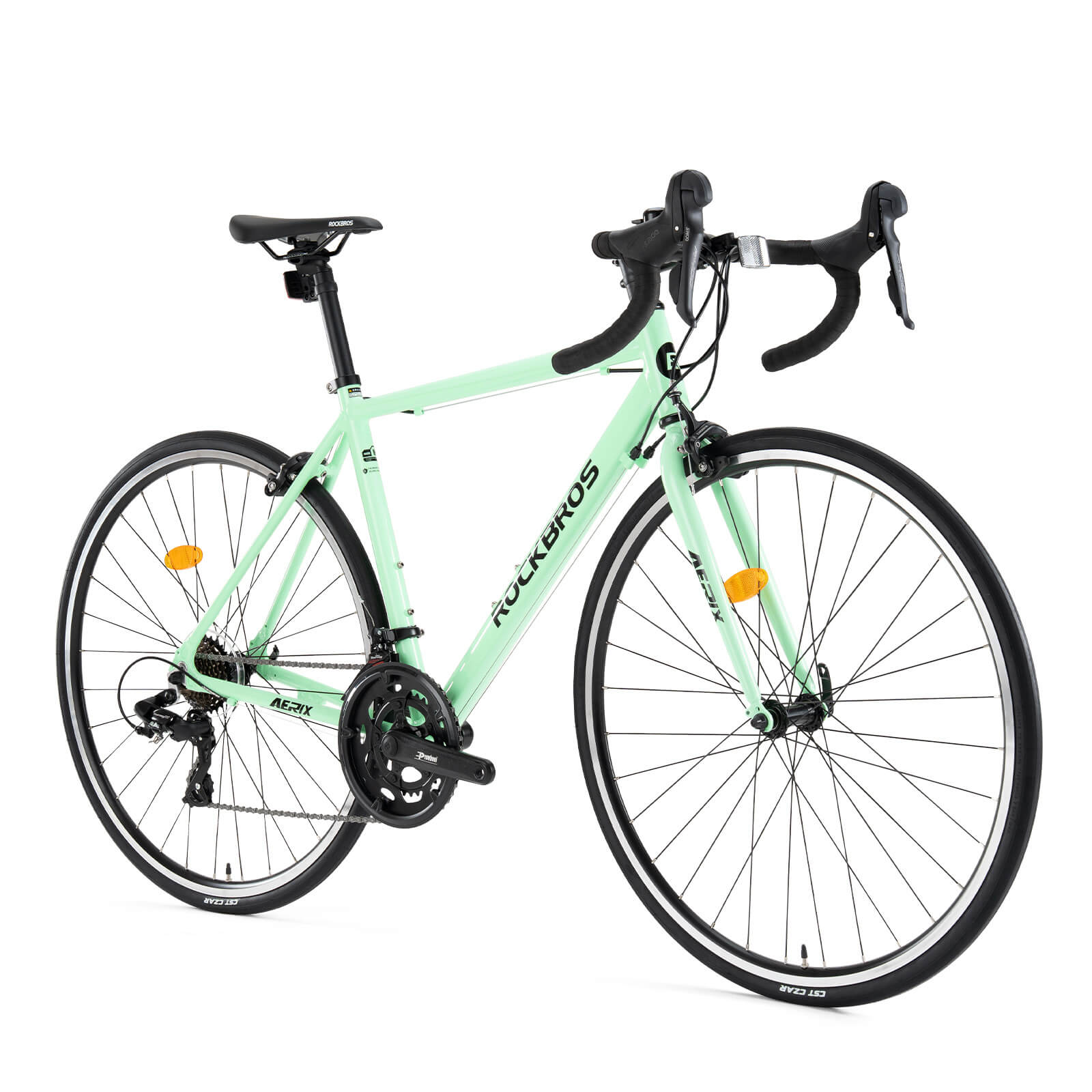 ROCKBROS AERIX aluminium road bike is sleek with endurance geometry.
#color_light green
