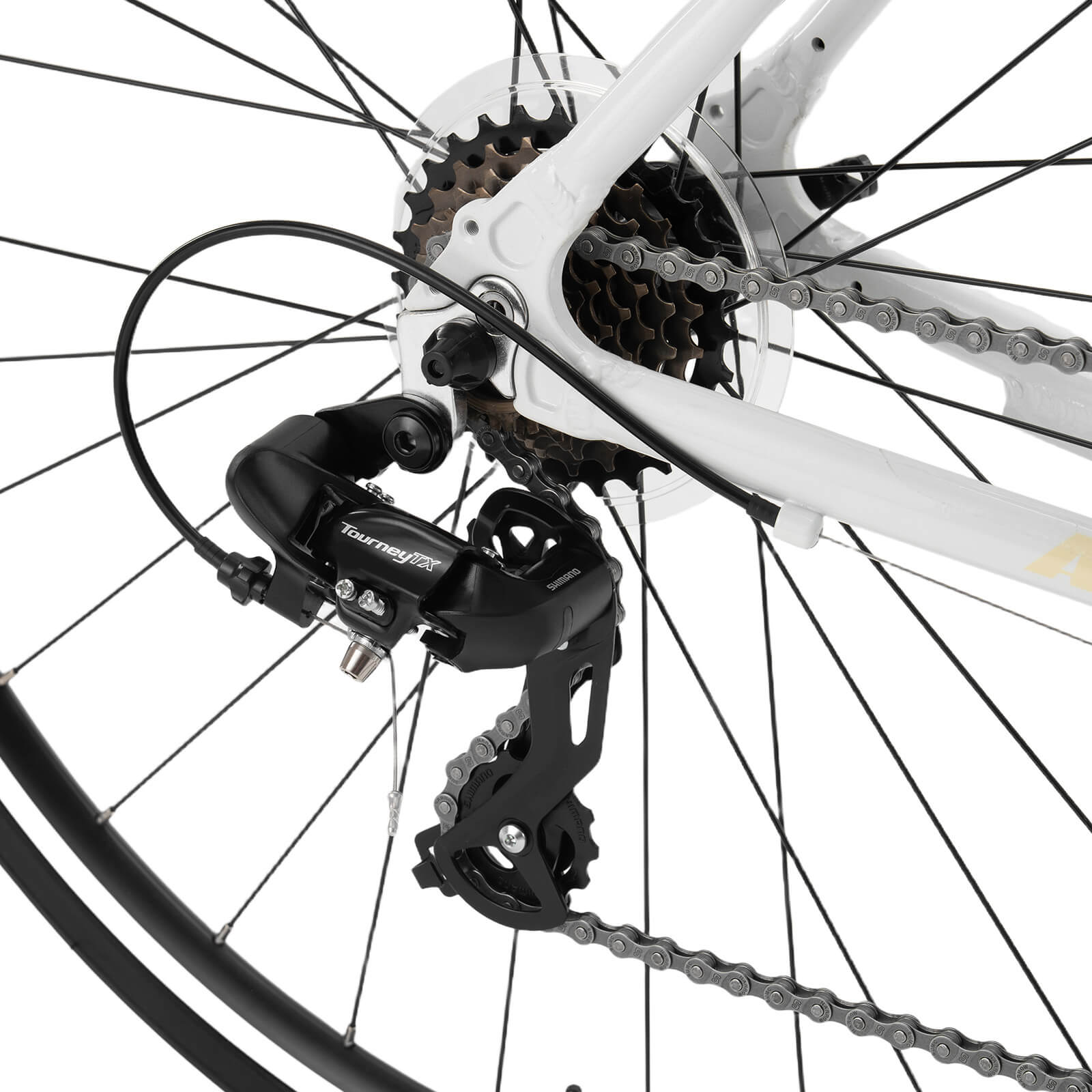 ROCKBROS AERIX aluminium road bike is sleek with endurance geometry.
#color_white