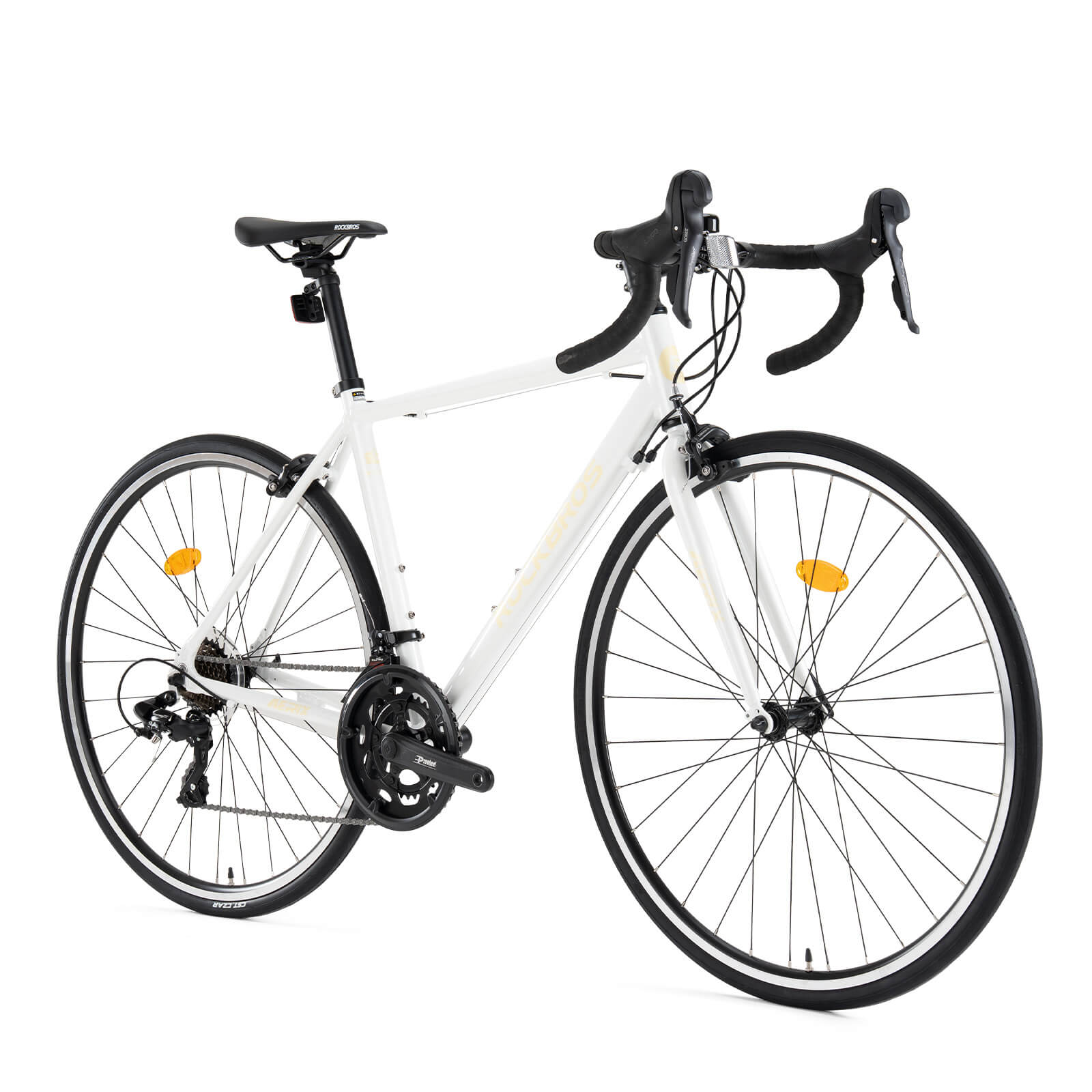ROCKBROS AERIX aluminium road bike is sleek with endurance geometry.
#color_white