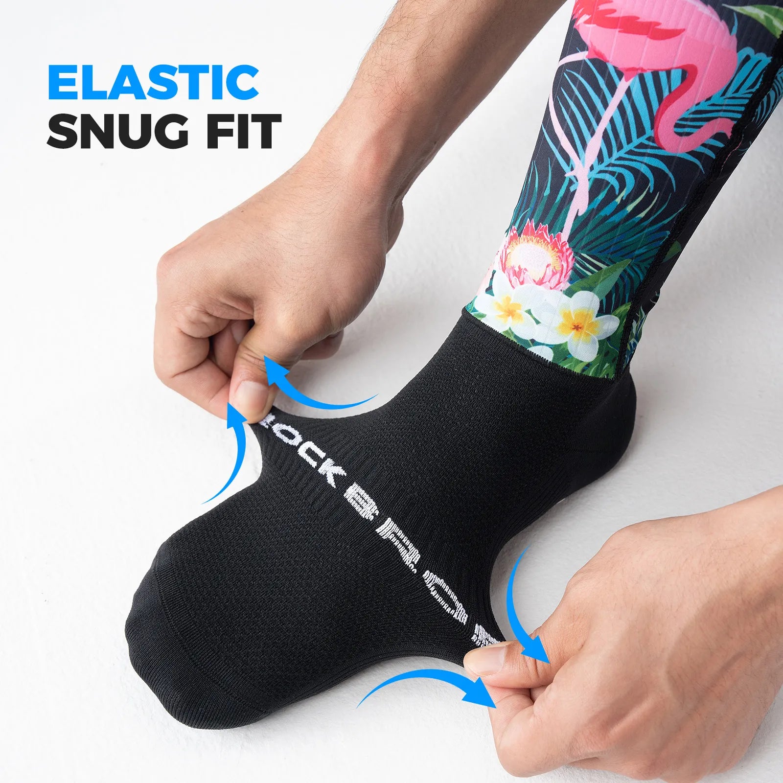 ROCKBROS Aero Compression Cycling Socks with Performance Fit and Aerodynamic Ribbed Texture.
#color_black