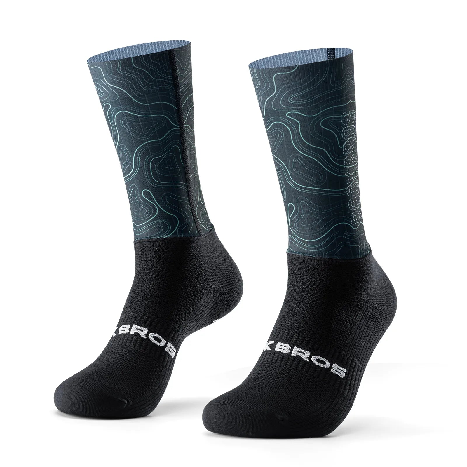 ROCKBROS Aero Compression Cycling Socks with Performance Fit and Aerodynamic Ribbed Texture.
#color_green