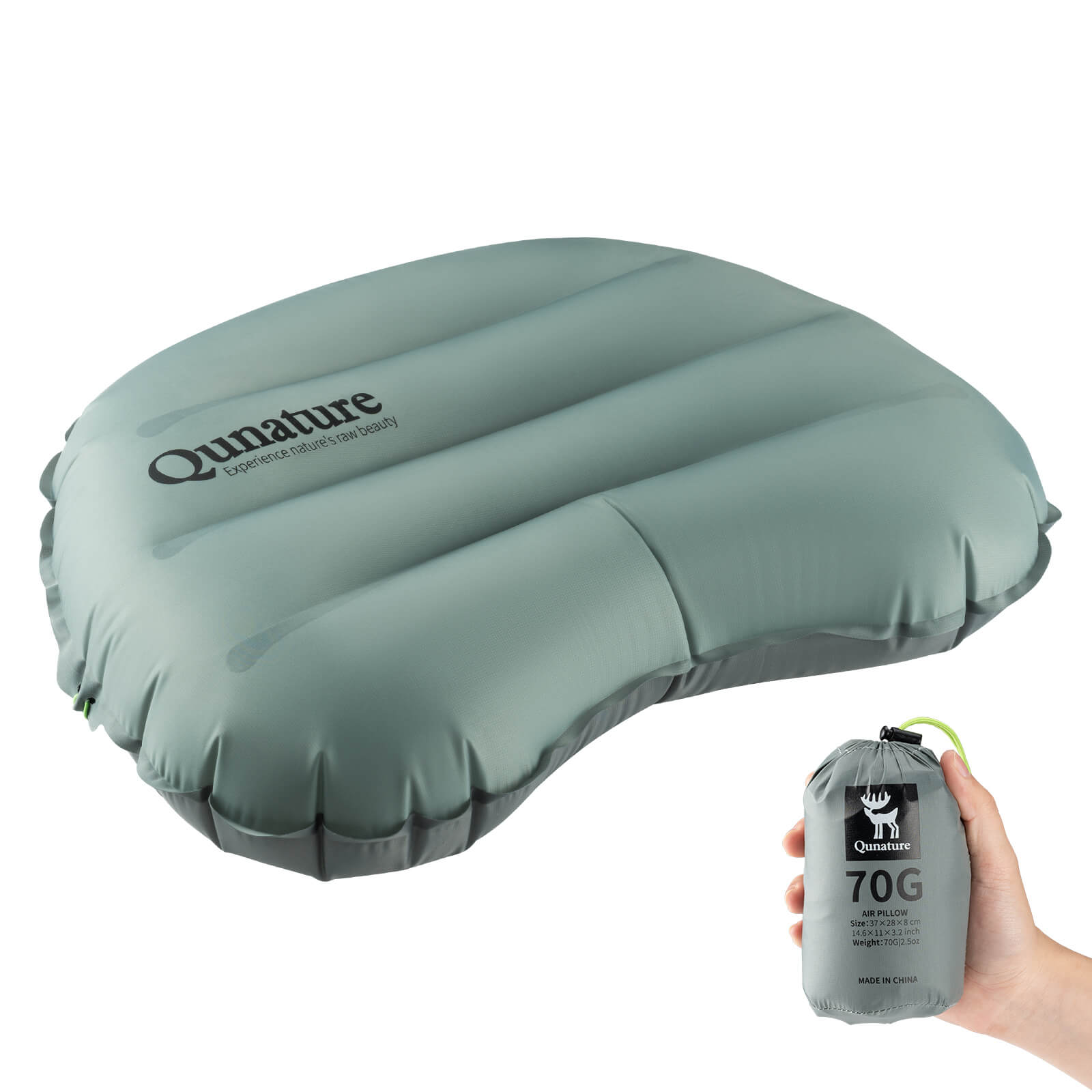 rockbros portable camping pillow for outdoor adventures
#color_sage grey