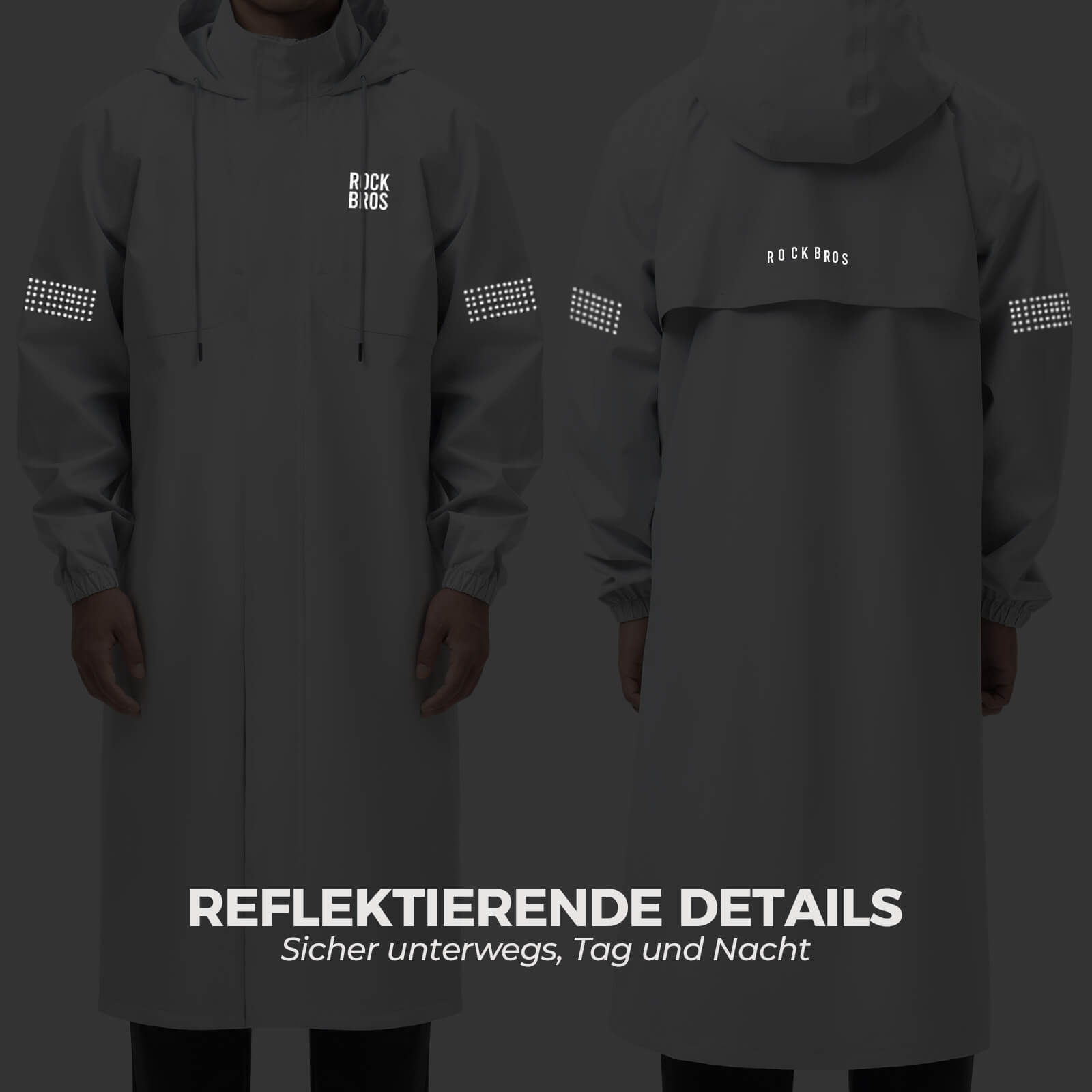 rockbros long cycling jacket for rain and wind protection