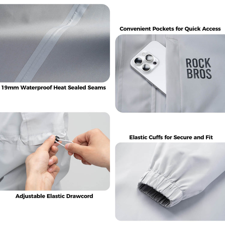 rockbros long cycling jacket for rain and wind protection