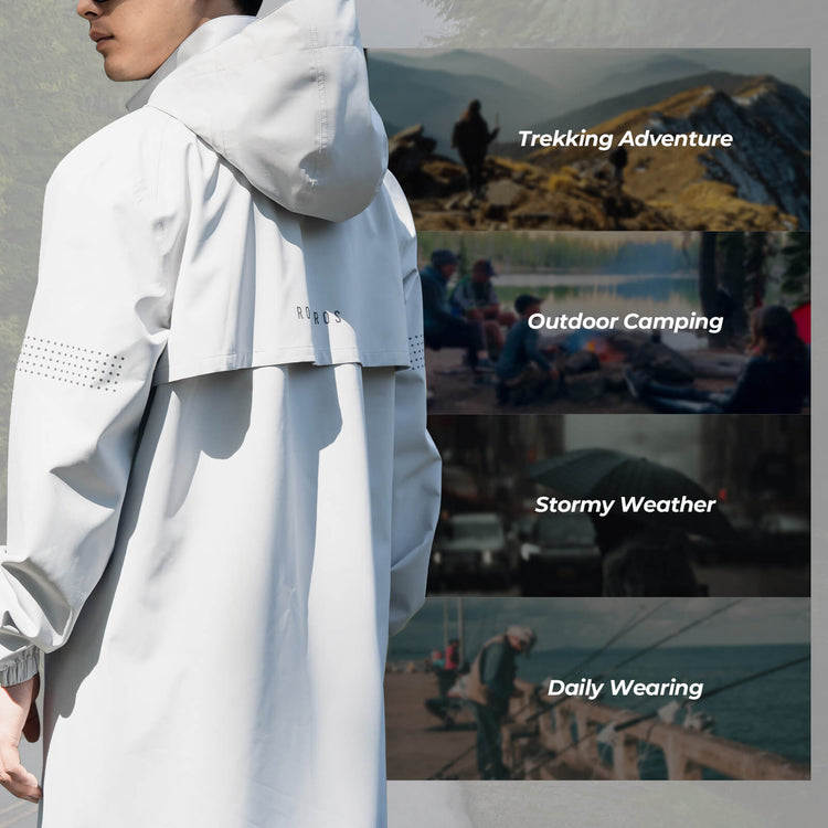 rockbros long cycling jacket for rain and wind protection