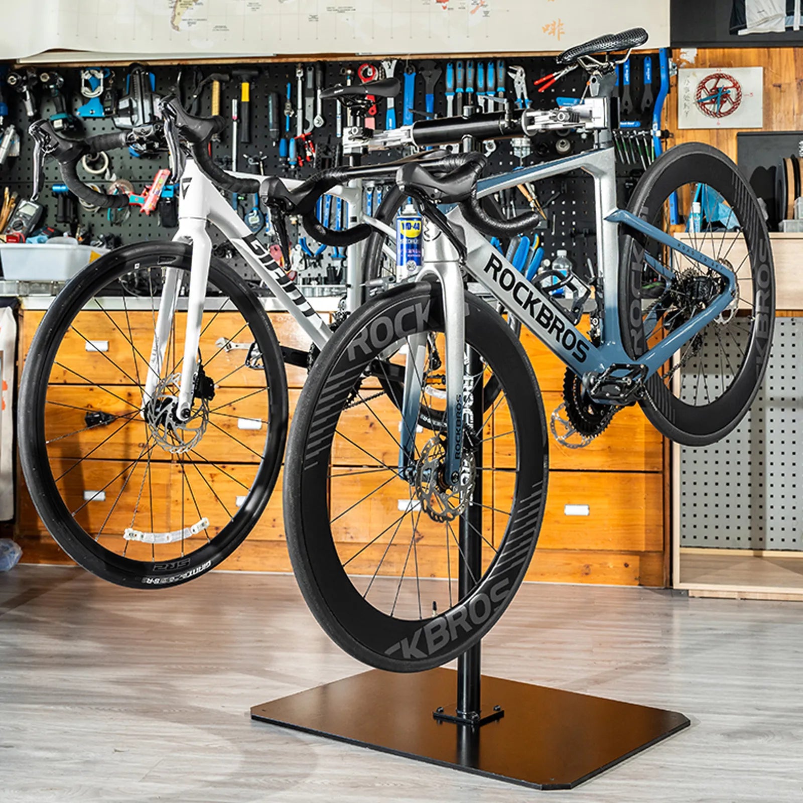 ROCKBROS 360° Rotatable Bike Repair Stand with Tool Tray Options Fixed Base Plate
#options_Dual Clamp (Without Base)