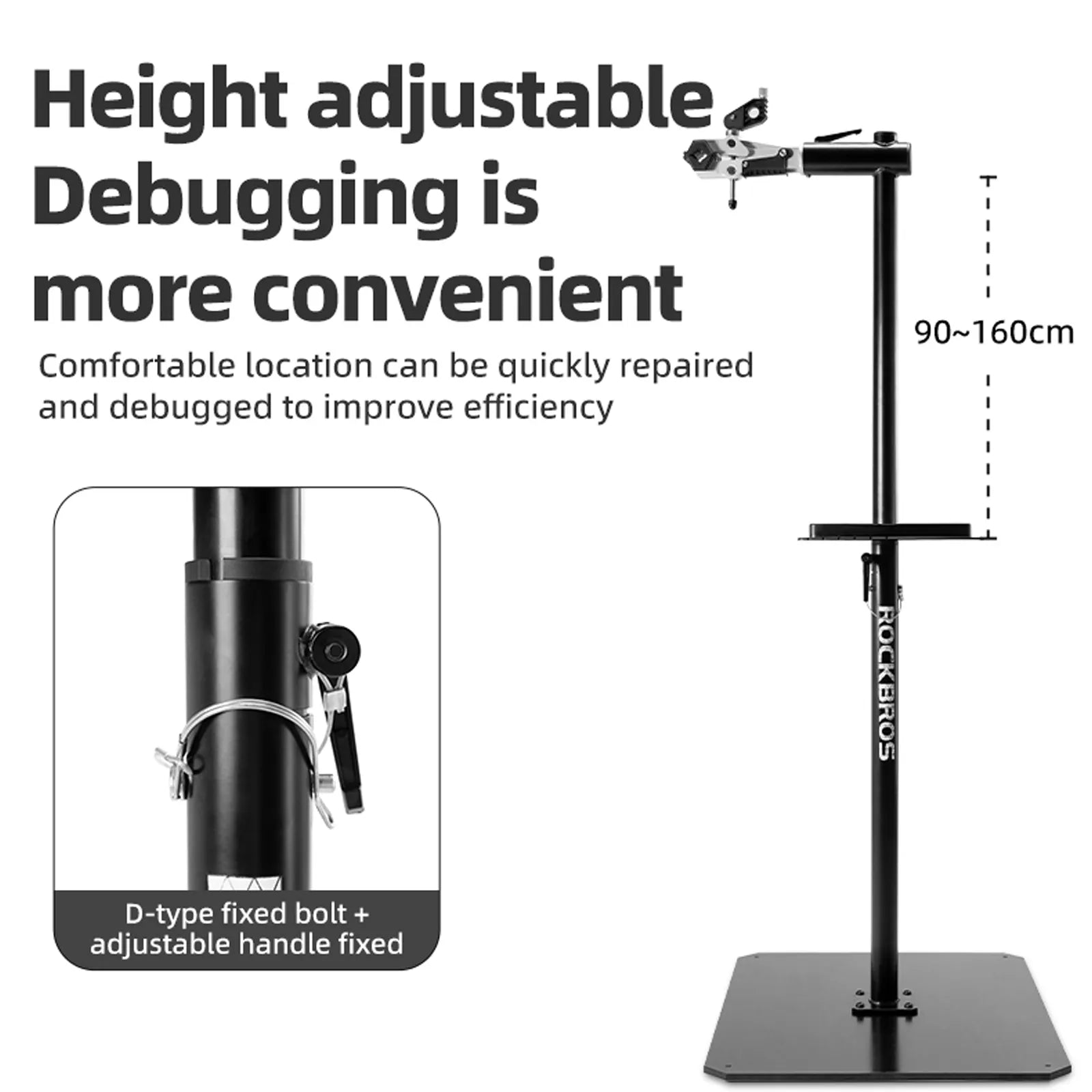 ROCKBROS 360° Rotatable Bike Repair Stand with Tool Tray Options Fixed Base Plate
#options_Dual Clamp (Without Base)
