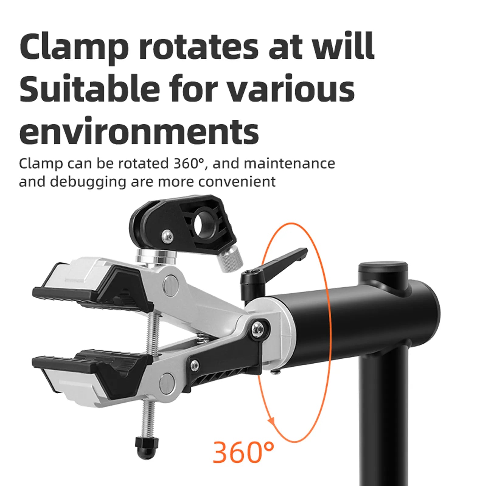 ROCKBROS 360° Rotatable Bike Repair Stand with Tool Tray Options Fixed Base Plate
#options_Dual Clamp (Without Base)