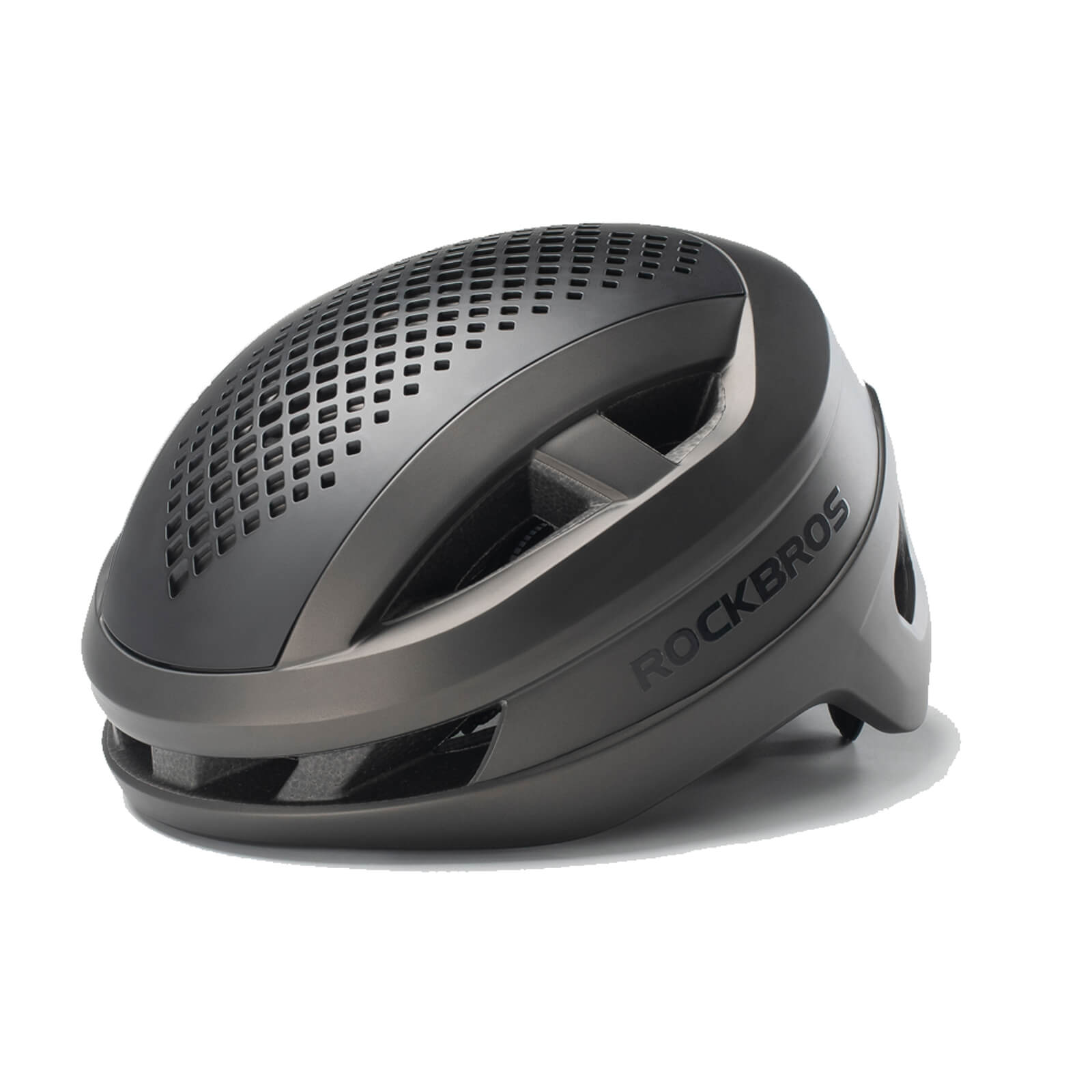 Cyclist wearing ROCKBROS Andre Leducq AeroSwitch Magnetic Helmet during ride.