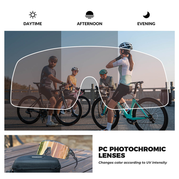 rockbros photochromic cycling glasses unisex outdoor sports