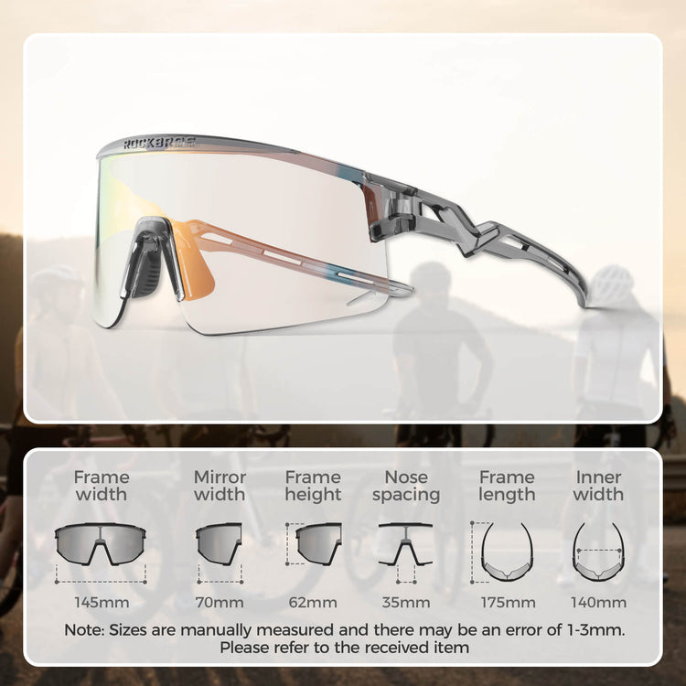 rockbros photochromic cycling glasses unisex outdoor sports