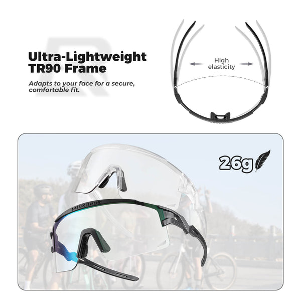 rockbros photochromic cycling glasses unisex outdoor sports
#color_clear white