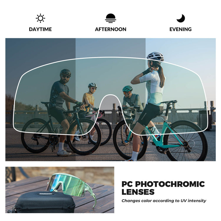 rockbros photochromic cycling glasses unisex outdoor sports
#color_green