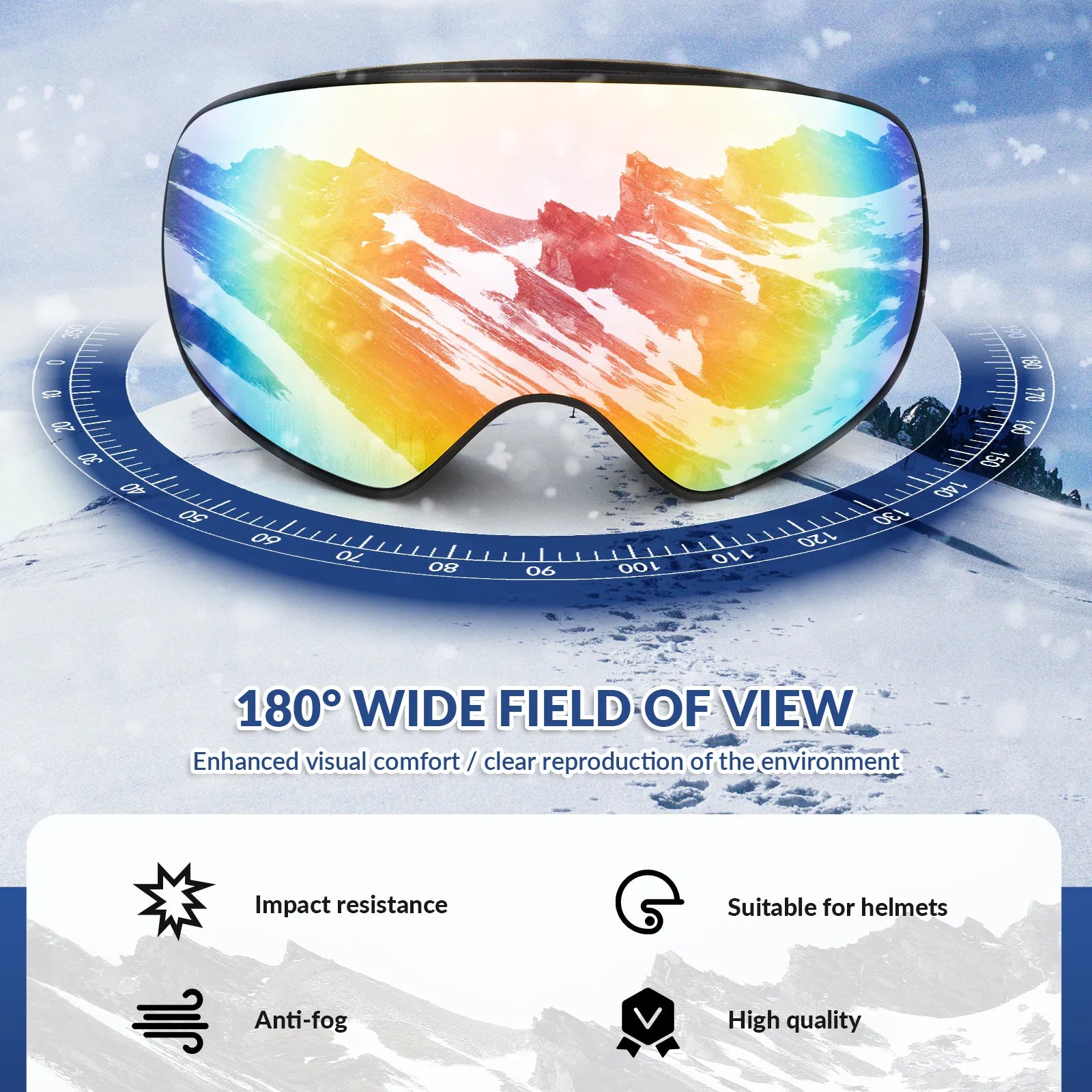Rockbros family edition anti-fog ski goggles with double lens for adults and kids.
#color_pink