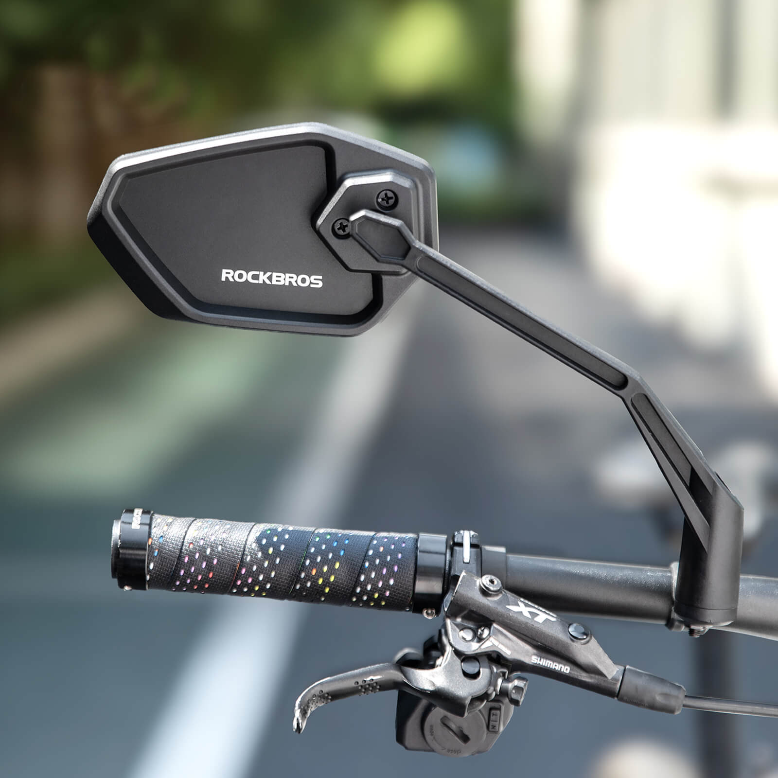 ROCKBROS anti-glare bike mirror for safer cycling visibility.
#option_left