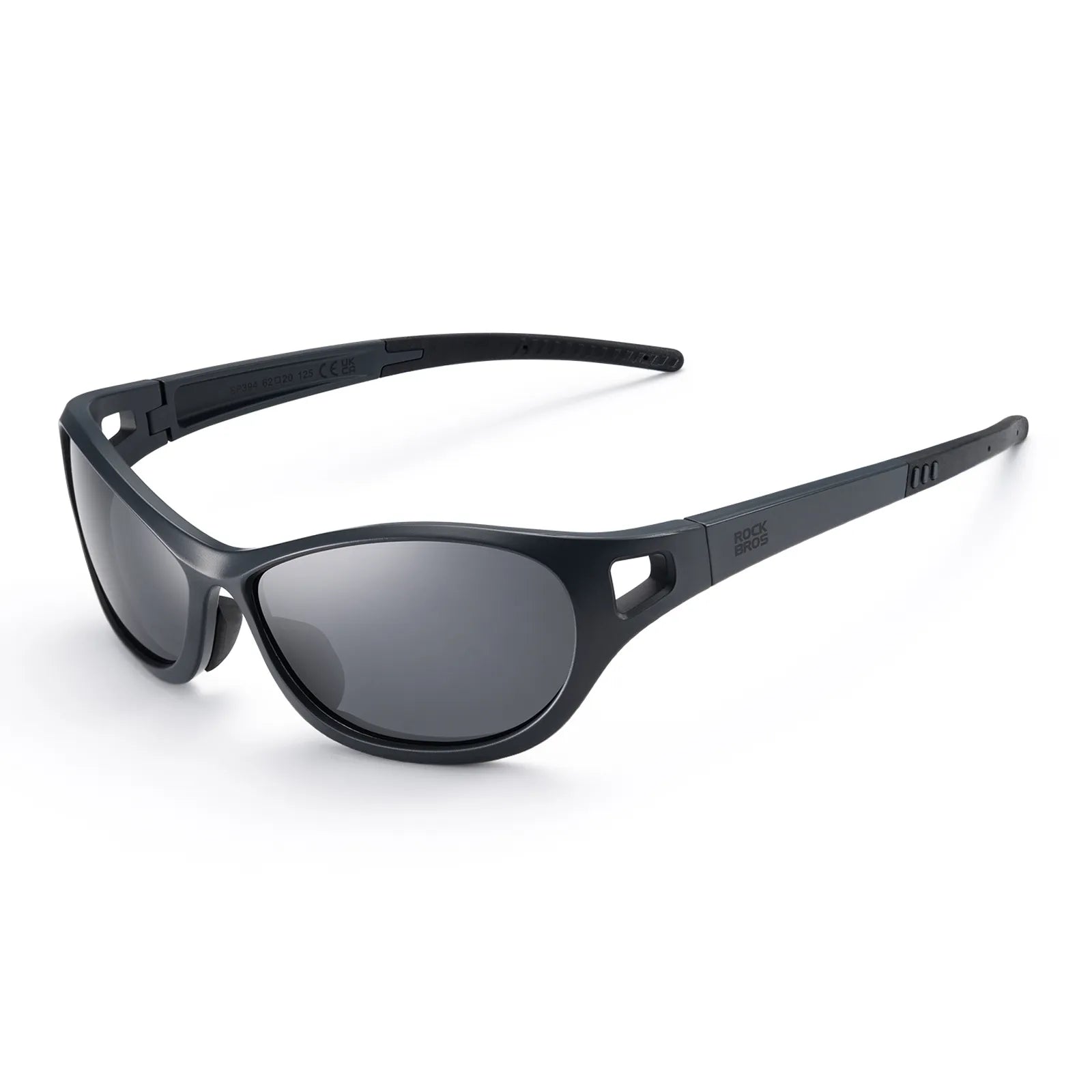 Rockbros Apex Series black polarised sunglasses with REVO mirror lenses.
#colour_black