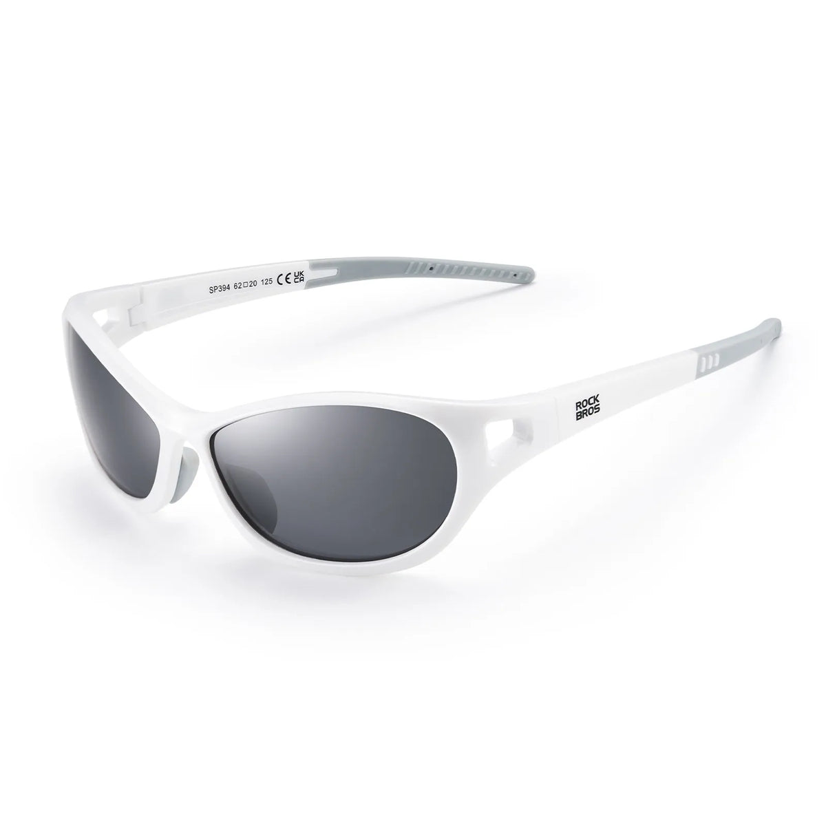 Rockbros Apex Series black polarised sunglasses with REVO mirror lenses.
#colour_white