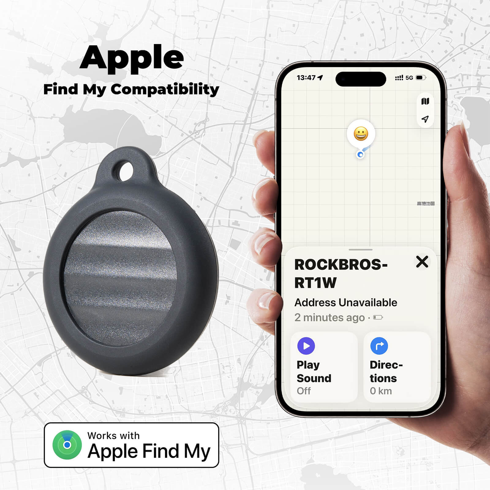rockbros pocket item tracker apple compatible for personal belongings