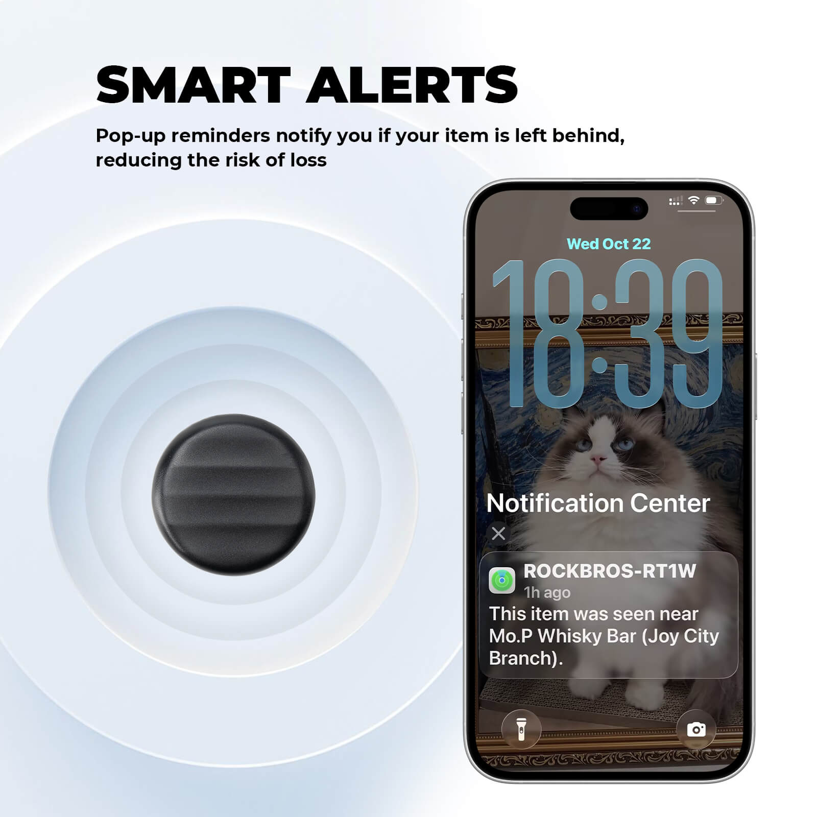 rockbros pocket item tracker apple compatible for personal belongings