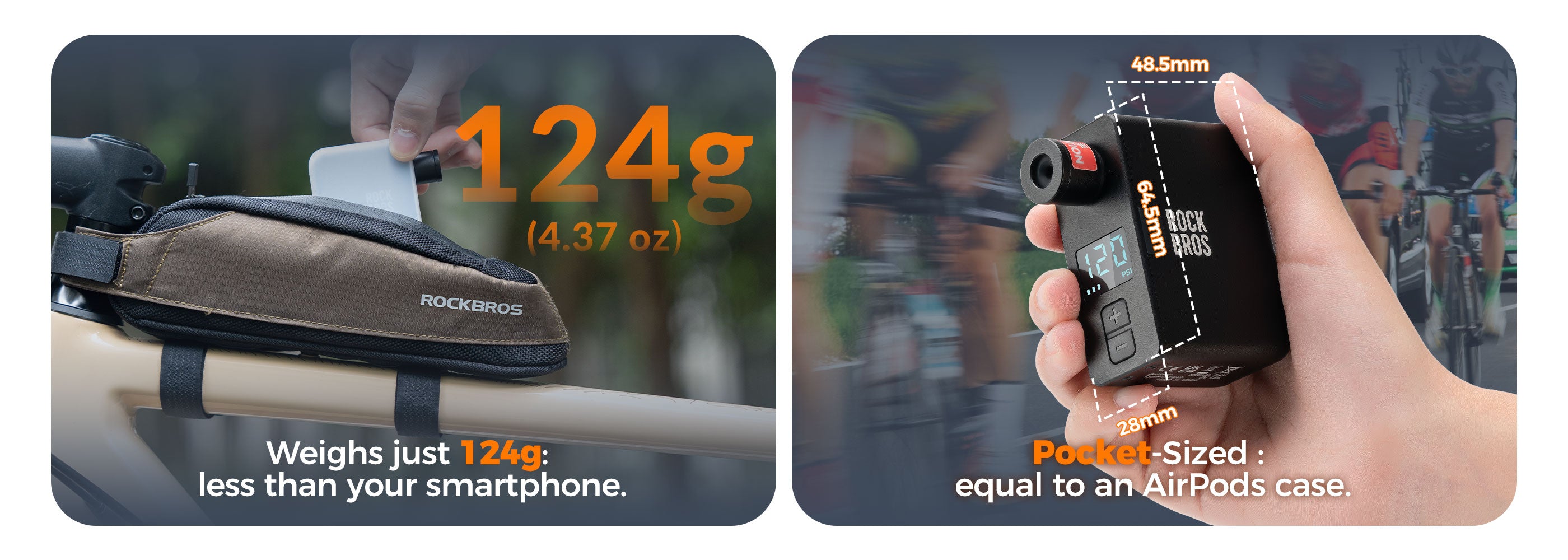 rockbros as1 pro compact rechargeable pump for outdoor rides