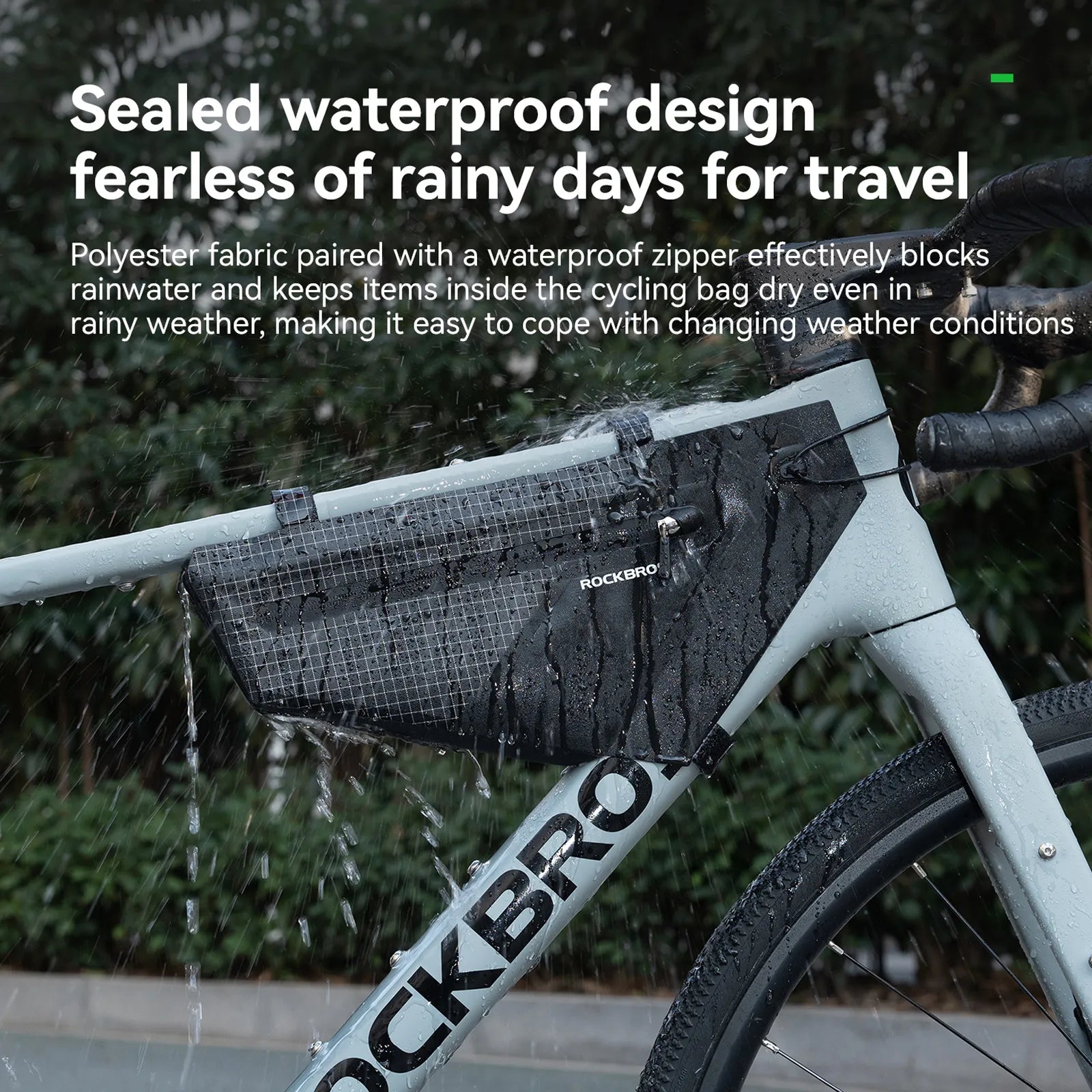 ROCKBROS Slim Waterproof Bike Frame Bag 1.7L Checkered Design AS-165
