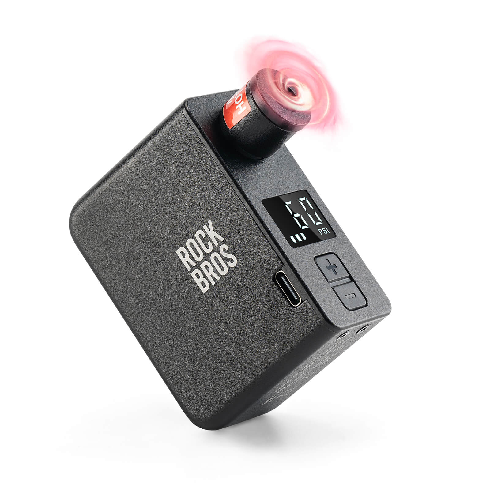 ROCKBROS AS1 Pro Compact Electric Bike Pump with LED Display for On-the-Go Inflation