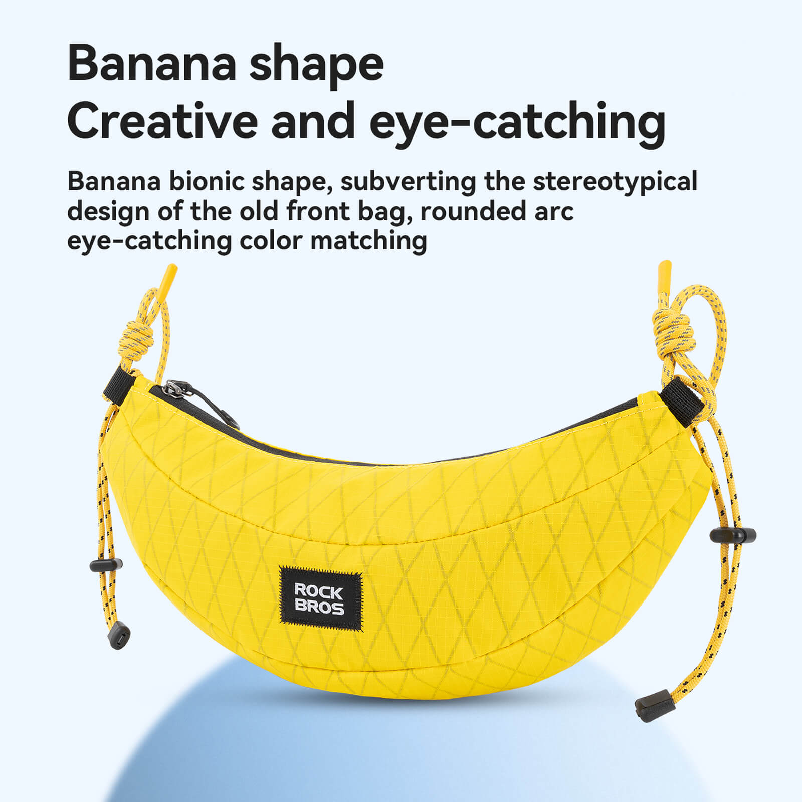 ROCKBROS 1.8L Banana Bike Handlebar Bag and Everyday Sling in Yellow.