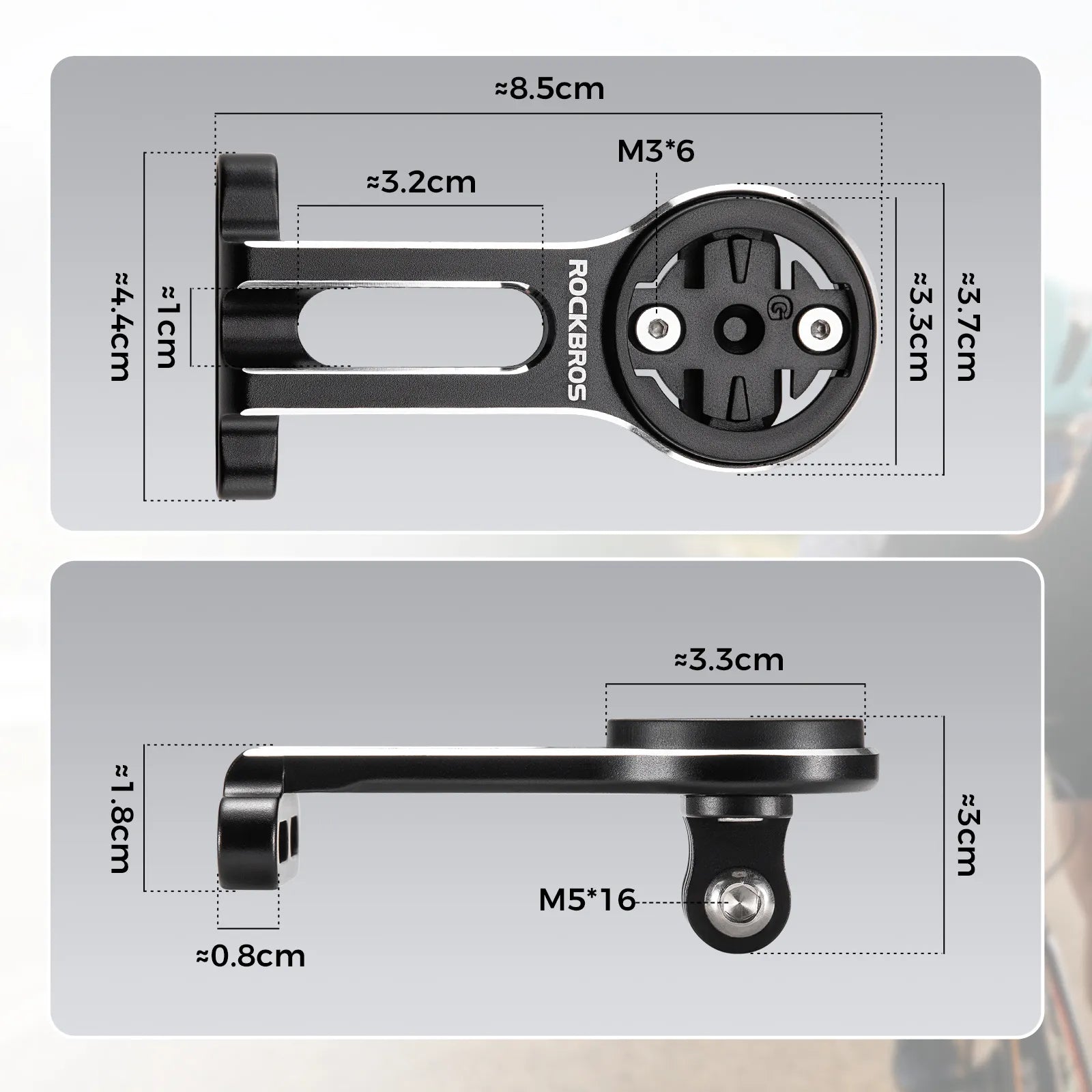 rockbros integrated bike mount for lights and action camera recording.
#option_Standard Mount