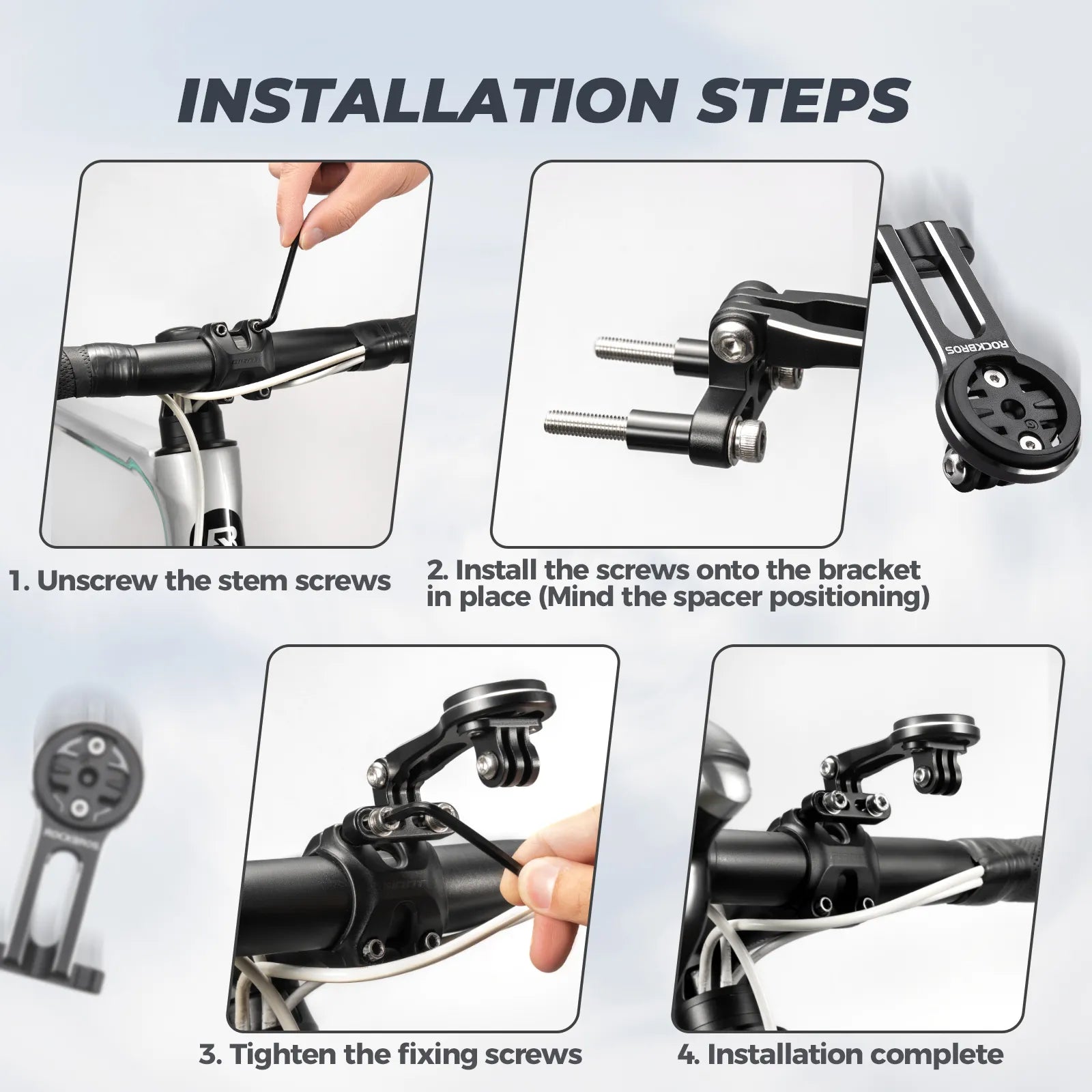 rockbros integrated bike mount for lights and action camera recording.
#option_Standard Mount