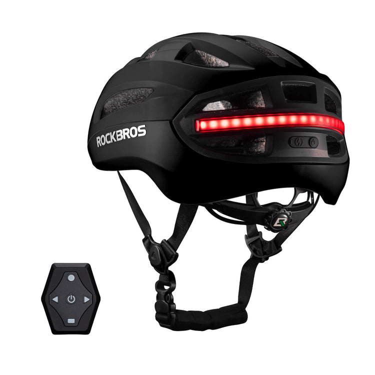 rockbros dual-light smart cycling helmet with remote control for safe night rides
#color_black