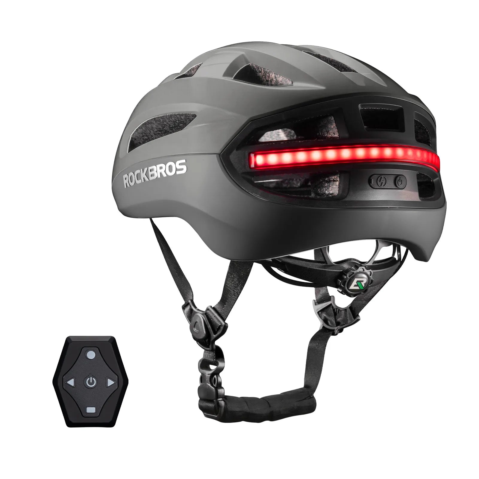 rockbros dual-light smart cycling helmet with remote control for safe night rides
#color_titanium