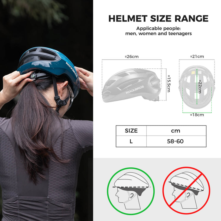 rockbros dual-light smart cycling helmet with remote control for safe night rides
#color_white