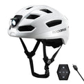 rockbros dual-light smart cycling helmet with remote control for safe night rides
#color_white