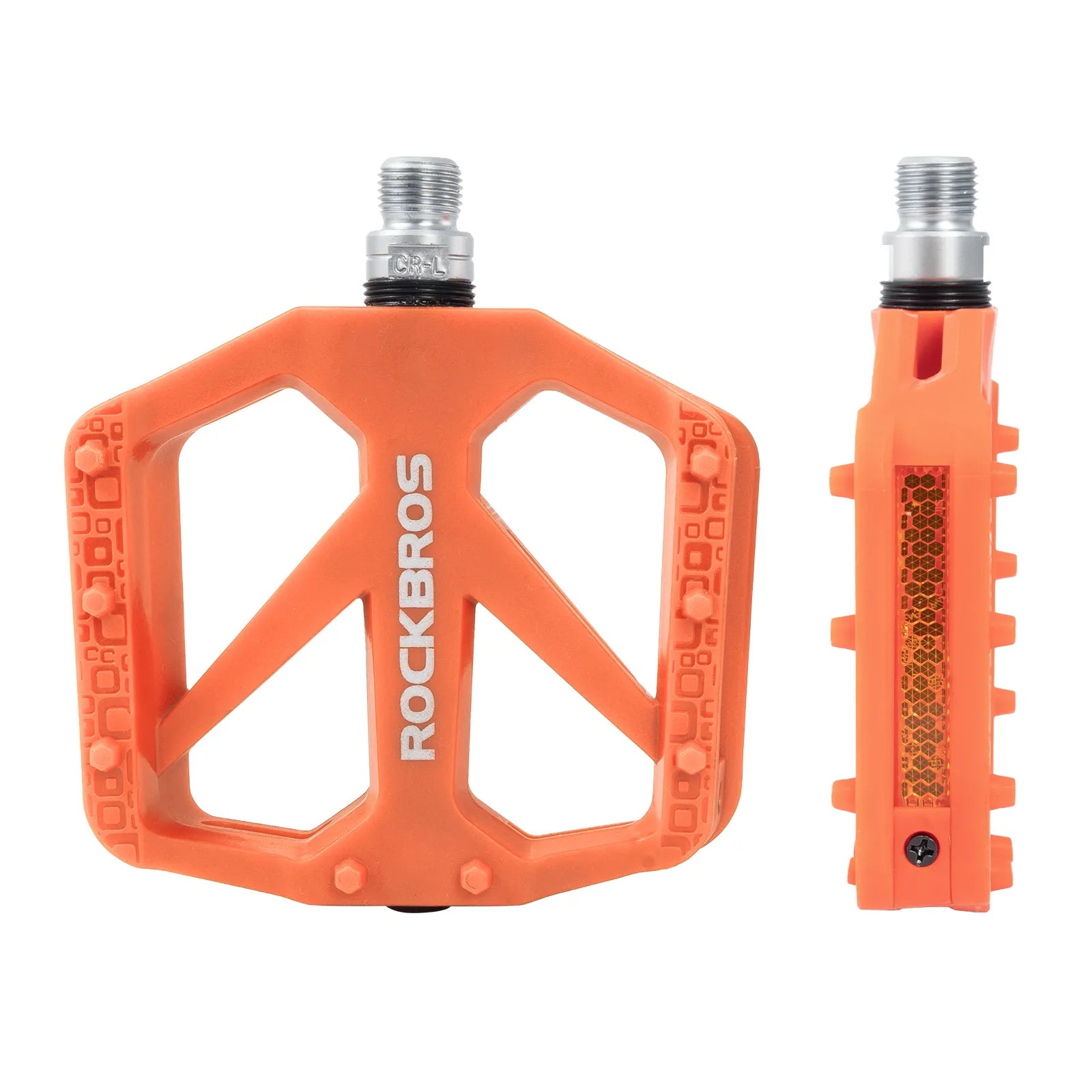 Rockbros Anti-Slip Nylon Fiber Bike Pedals in Multiple Colors for MTB and Road Bikes
#color_orange