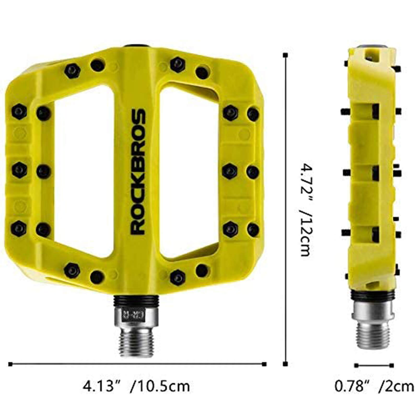 rockbros colorful bike pedals with anti-slip surface.
#color_yellow