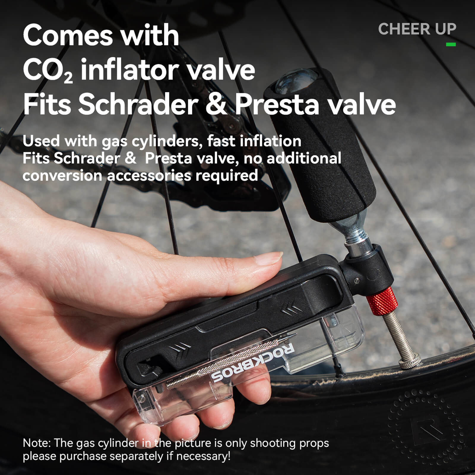 ROCKBROS 15-in-1 compact bike repair tool with replaceable bits.