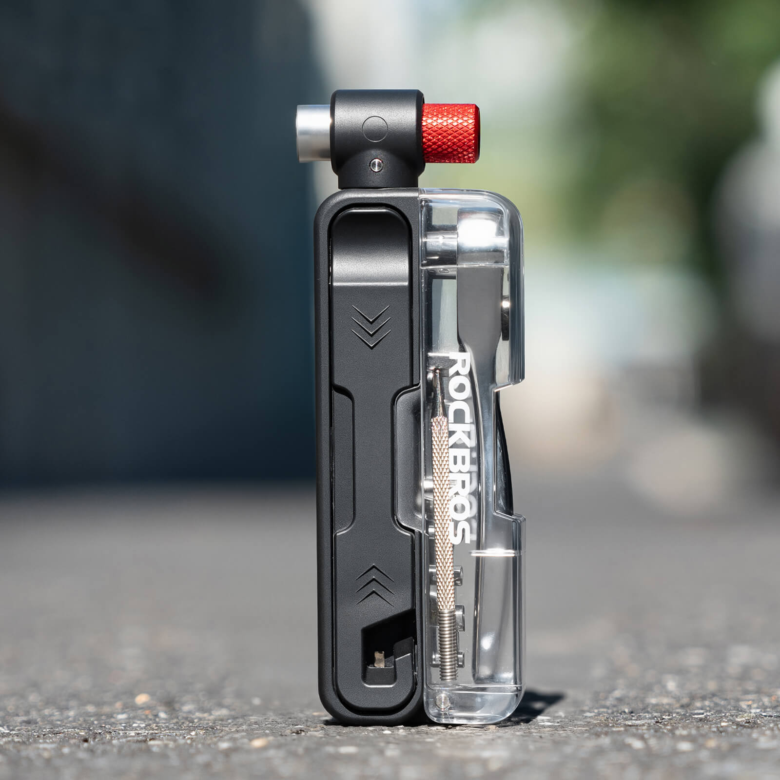 ROCKBROS 15-in-1 compact bike repair tool with replaceable bits.