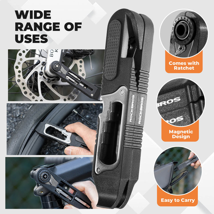 ROCKBROS portable bike tire lever multi-function hex wrench tool kit for cycling repair