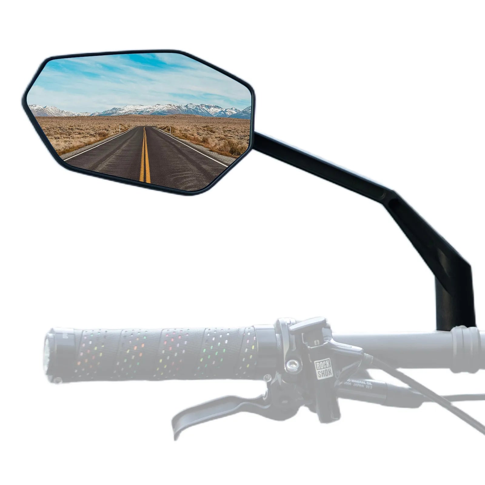 ROCKBROS Carbon Fiber Bike Rear View Mirror with Anti-Glare Blue Tint.
#options_left
