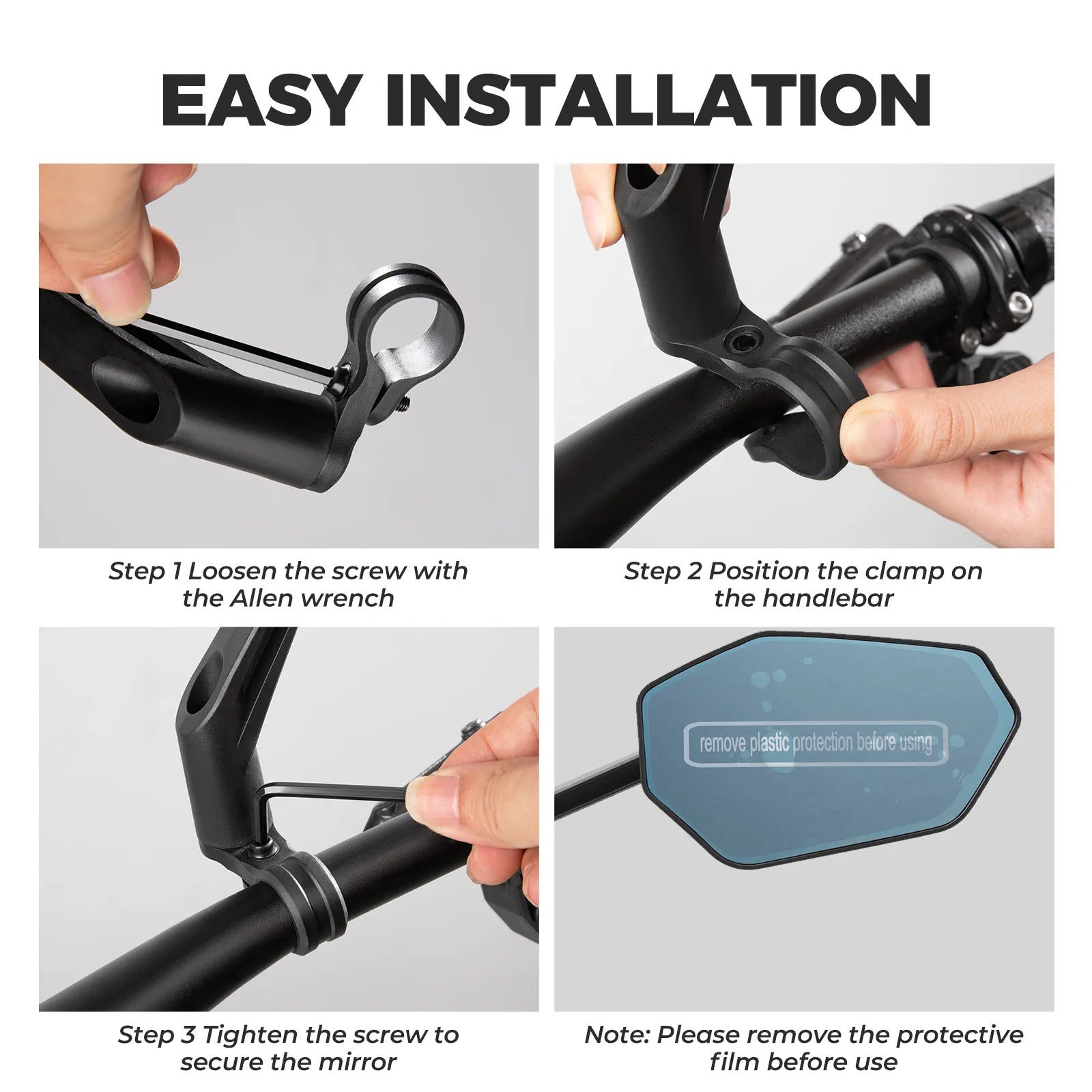 ROCKBROS Carbon Fiber Bike Rear View Mirror with Anti-Glare Blue Tint.
#options_Left and Right