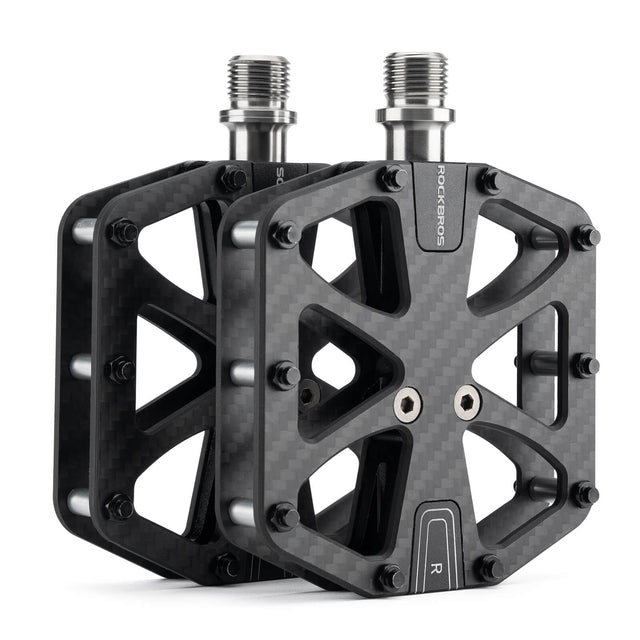 rockbros carbon fiber anti slip pedals for mountain biking