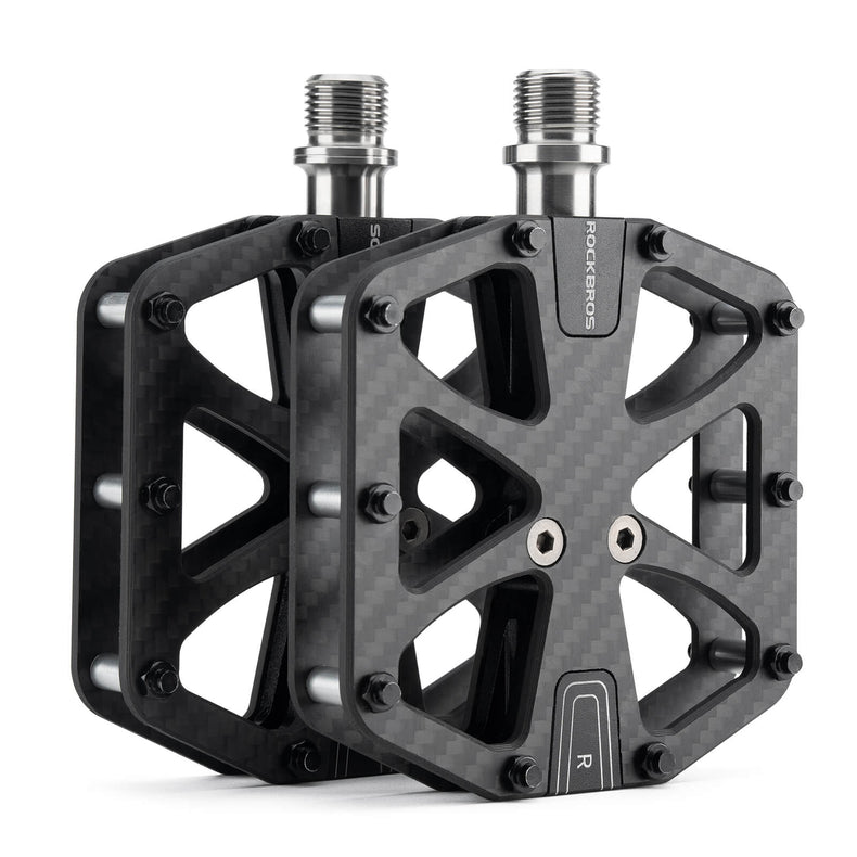 rockbros carbon fiber anti slip pedals for mountain biking