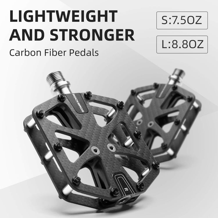 rockbros carbon fiber anti slip pedals for mountain biking