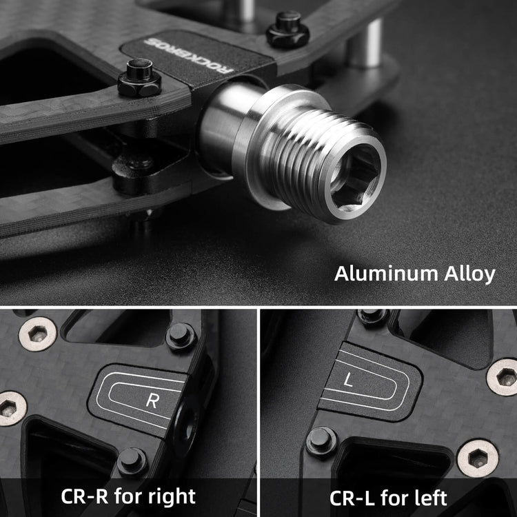 rockbros carbon fiber anti slip pedals for mountain biking