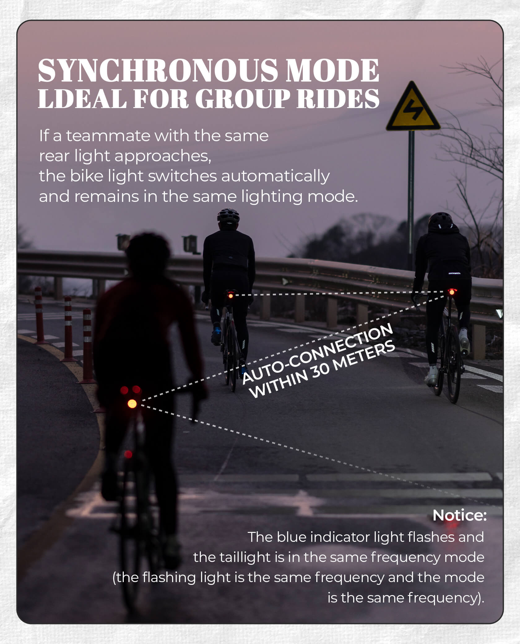 rockbros circular brake sensor bike rear light for road and mtb cycling.