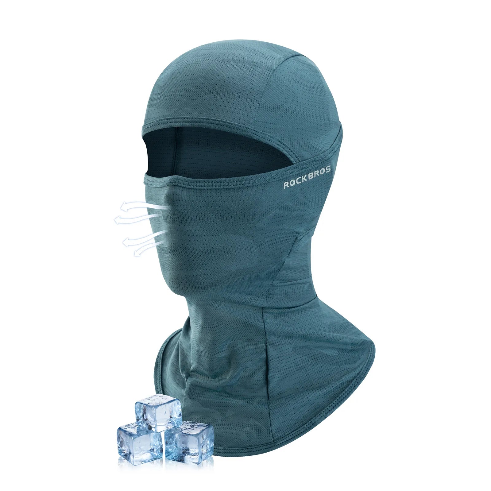 ROCKBROS cooling full face and neck cover balaclava in black for UV protection while cycling and motorcycling.
#options_deep blue